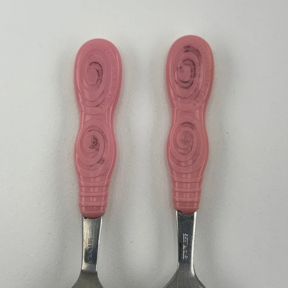 Sanrio Hello Kitty Zak Designs Toddler Fork and Spoon Set Pink Stainless Steel